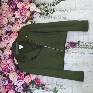 Size small LLR nwot moto jacket olive green with gold accents